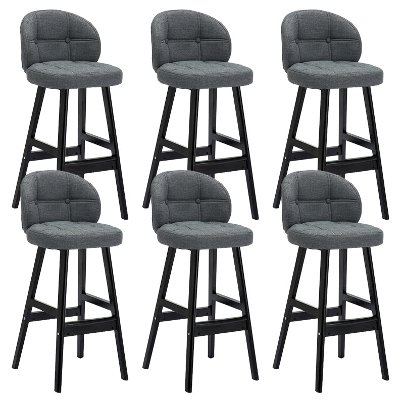 Contemporary Low Back Rubberwood Indoor Bar Stools with Cushion