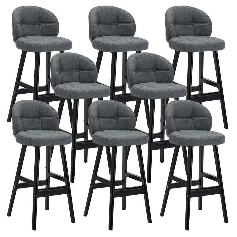 Contemporary Low Back Rubberwood Indoor Bar Stools with Cushion