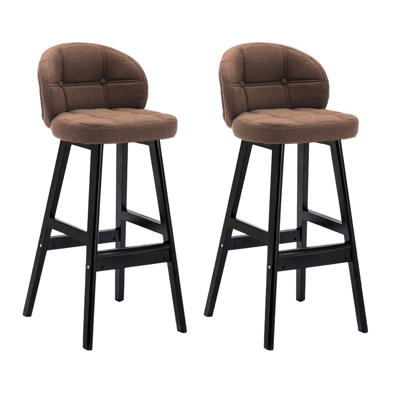 Contemporary Low Back Rubberwood Indoor Bar Stools with Cushion