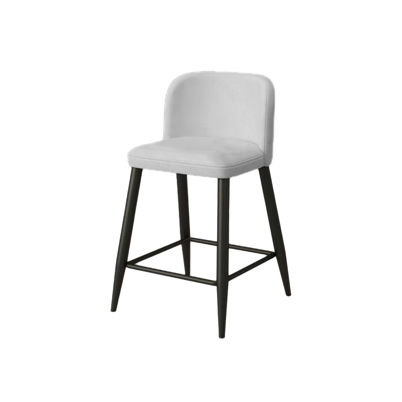 Modern Upholstered Low Back Faux Leather Bar Stools with Footrest