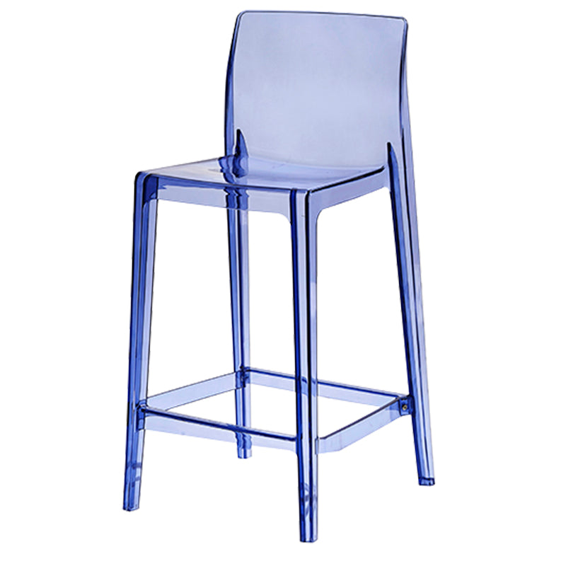 Contemporary Acrylic Low Back Armless Bar Stool with Footrest