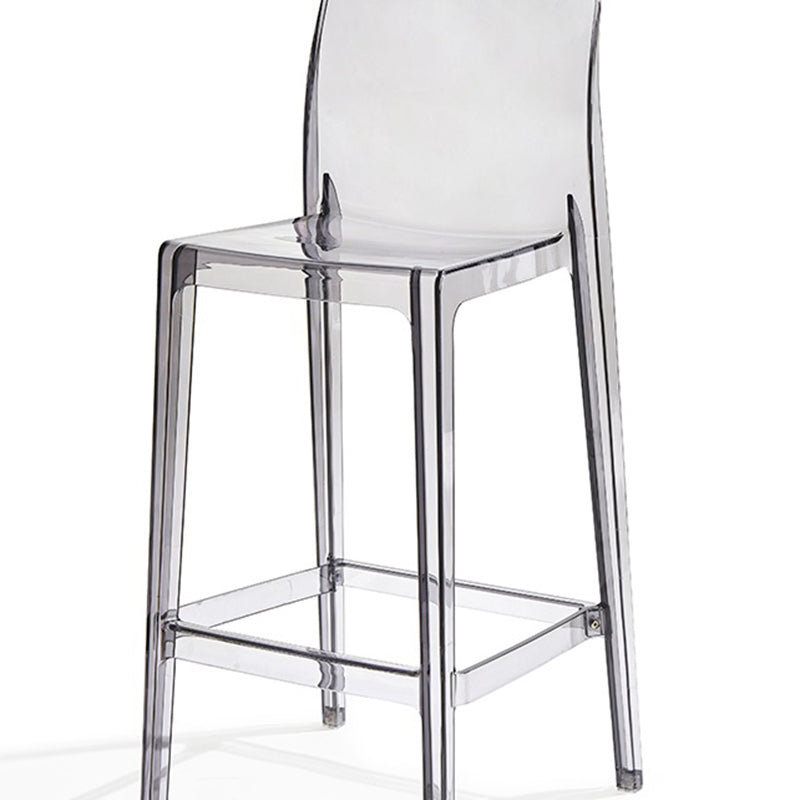 Contemporary Acrylic Low Back Armless Bar Stool with Footrest