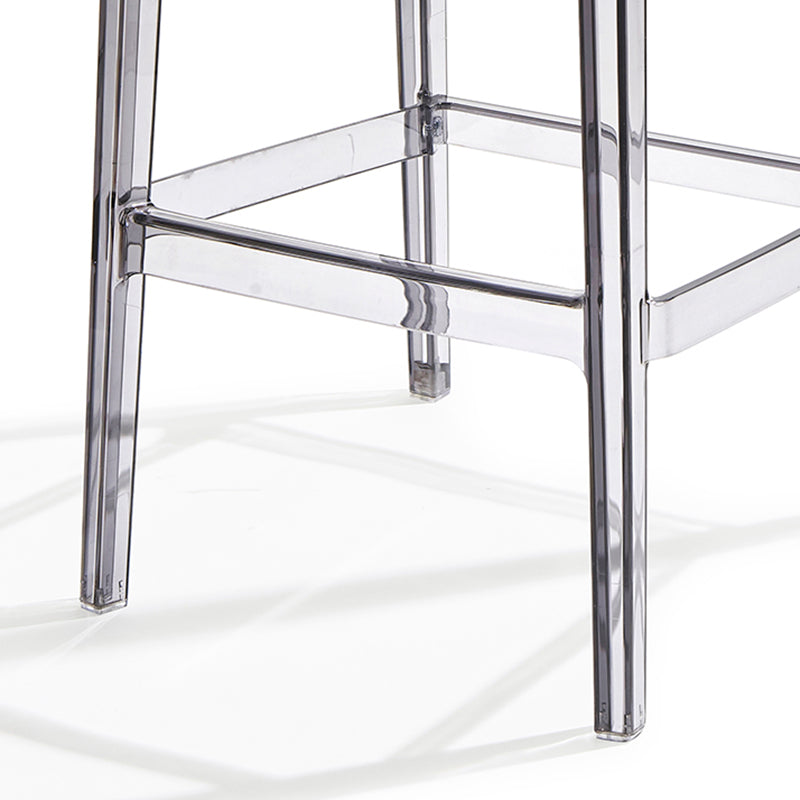 Contemporary Acrylic Low Back Armless Bar Stool with Footrest
