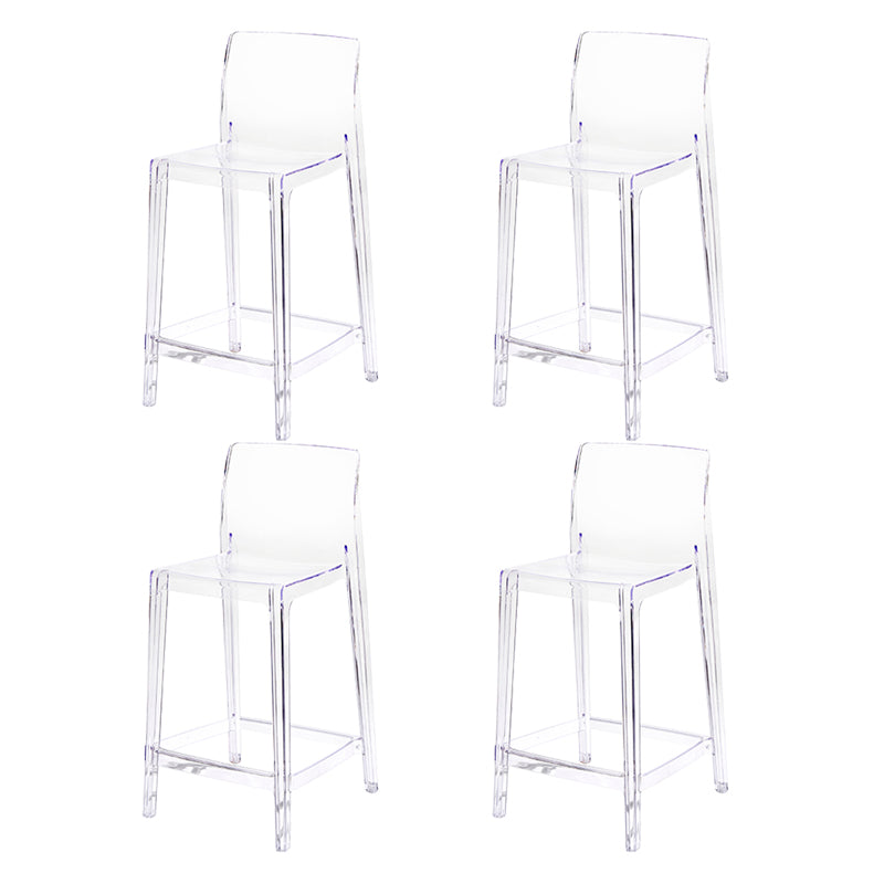 Contemporary Acrylic Low Back Armless Bar Stool with Footrest