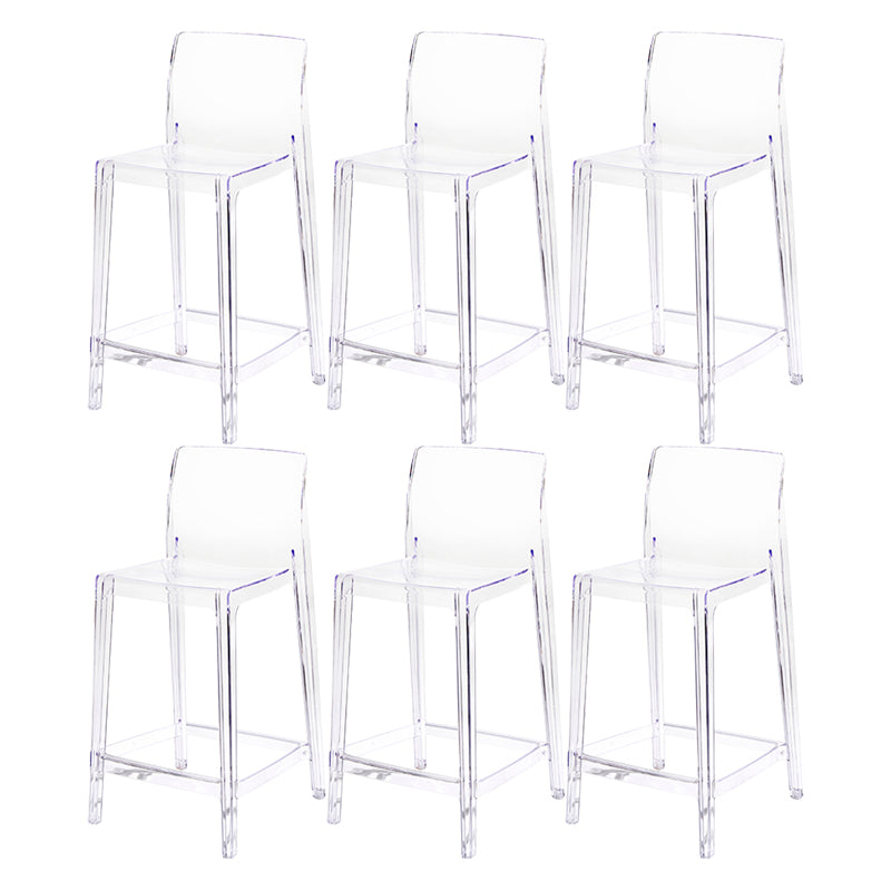 Contemporary Acrylic Low Back Armless Bar Stool with Footrest