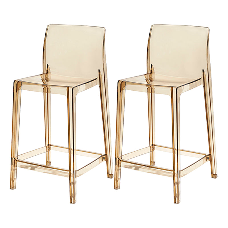 Contemporary Acrylic Low Back Armless Bar Stool with Footrest