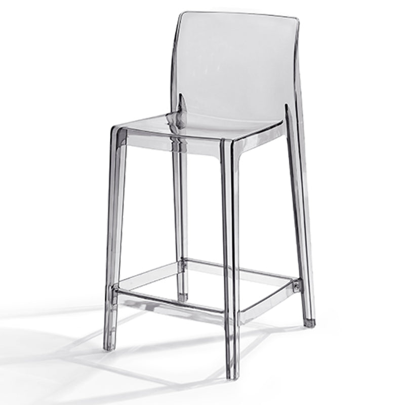 Contemporary Acrylic Low Back Armless Bar Stool with Footrest
