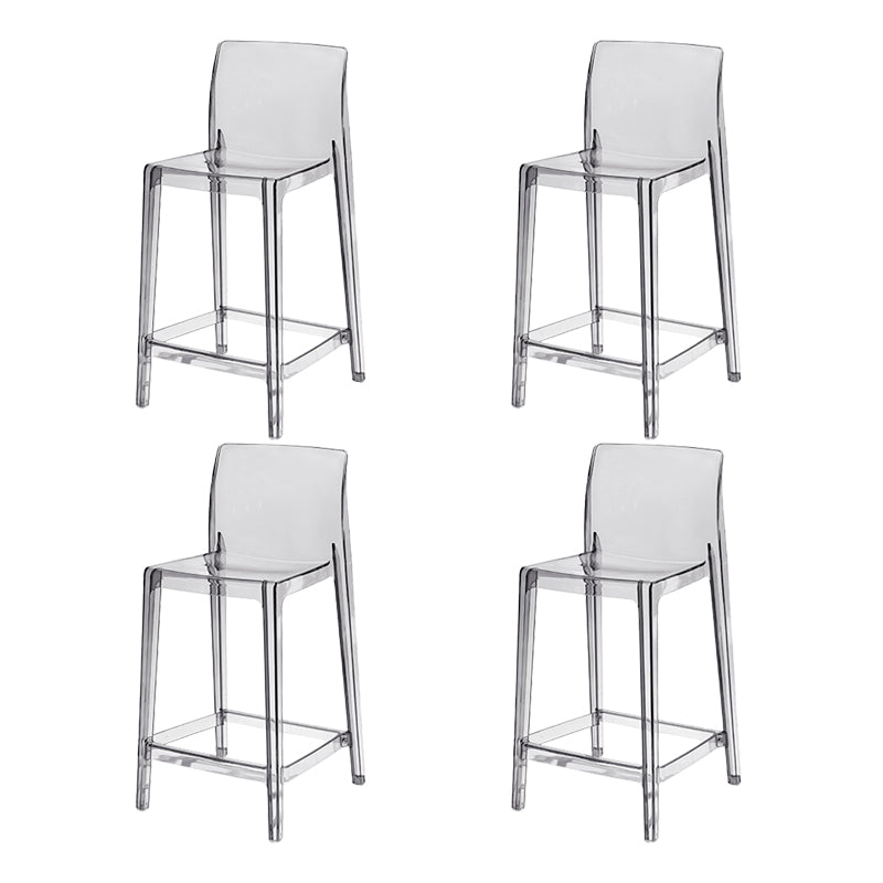 Contemporary Acrylic Low Back Armless Bar Stool with Footrest