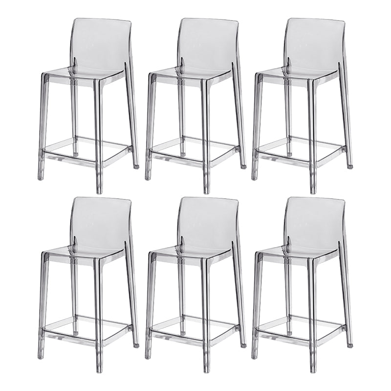 Contemporary Acrylic Low Back Armless Bar Stool with Footrest