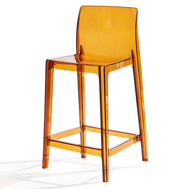 Contemporary Acrylic Low Back Armless Bar Stool with Footrest