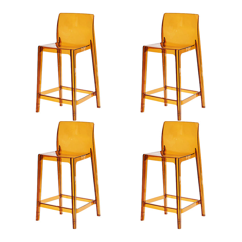 Contemporary Acrylic Low Back Armless Bar Stool with Footrest