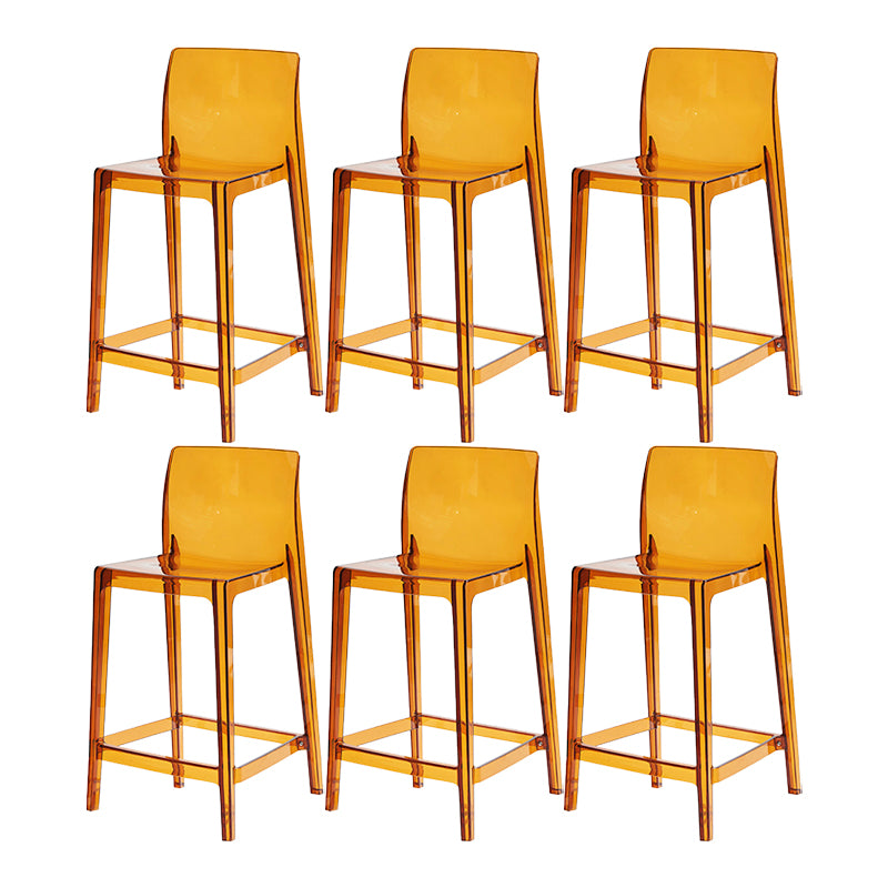 Contemporary Acrylic Low Back Armless Bar Stool with Footrest