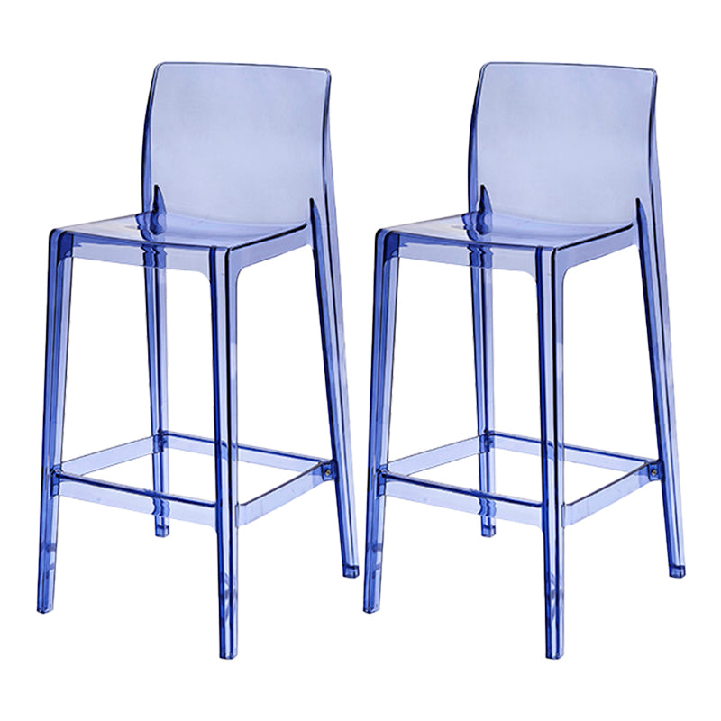 Contemporary Acrylic Low Back Armless Bar Stool with Footrest