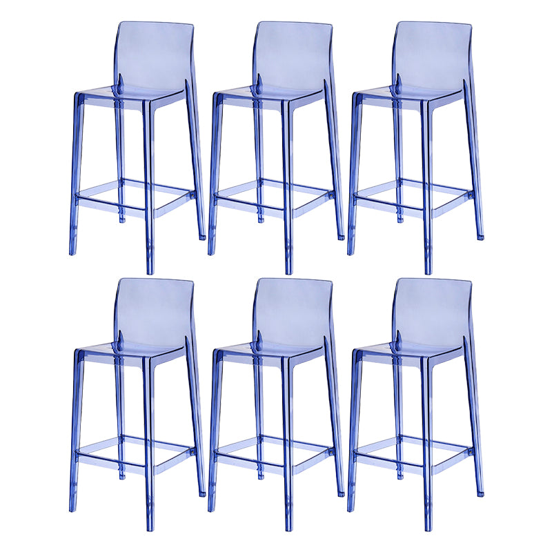 Contemporary Acrylic Low Back Armless Bar Stool with Footrest