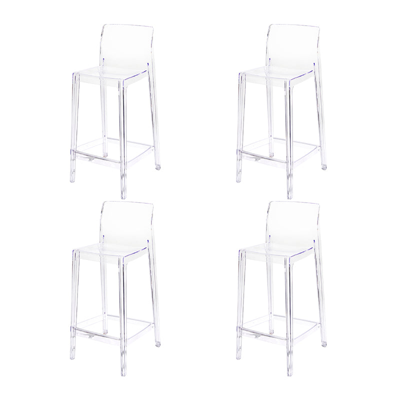 Contemporary Acrylic Low Back Armless Bar Stool with Footrest