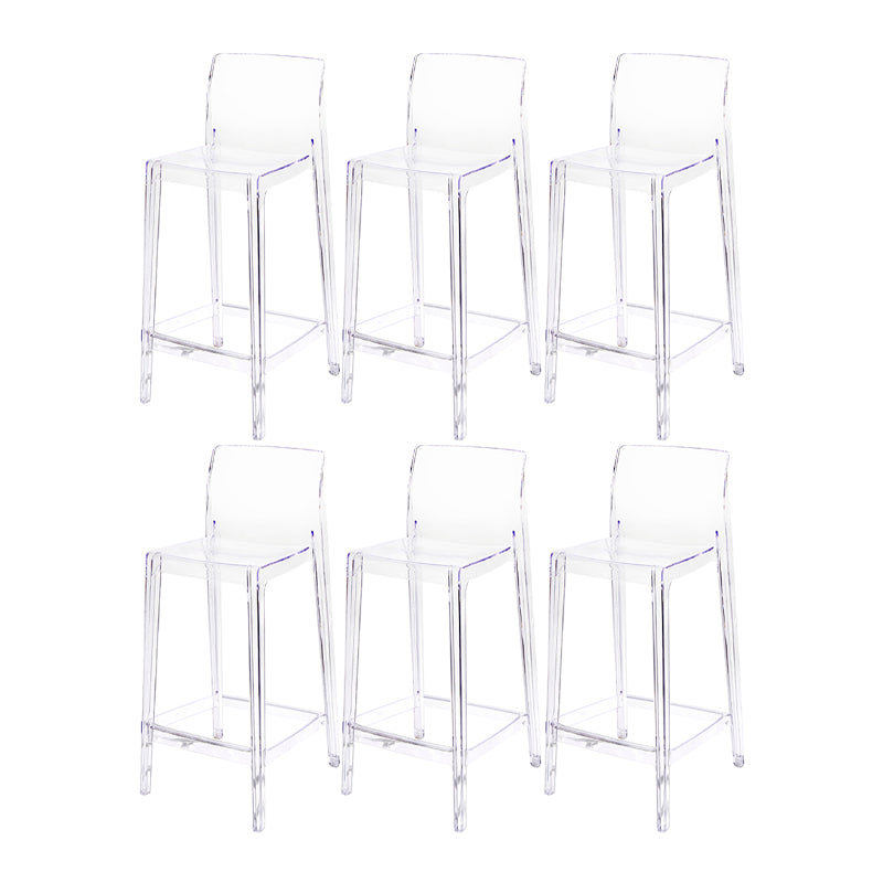 Contemporary Acrylic Low Back Armless Bar Stool with Footrest