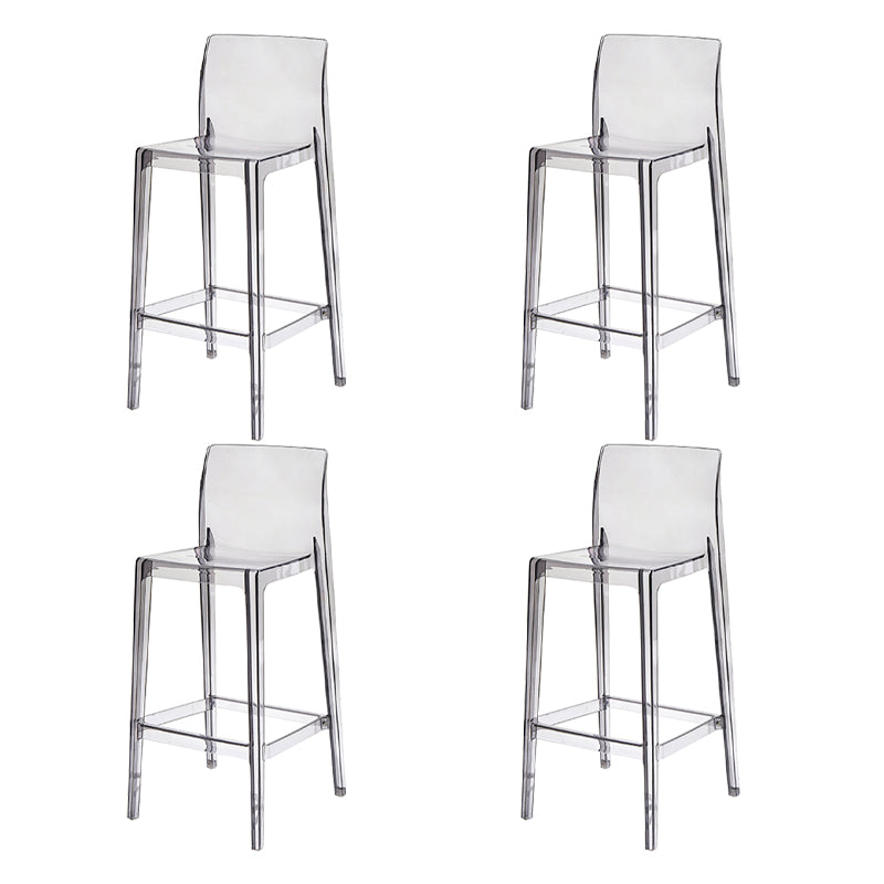 Contemporary Acrylic Low Back Armless Bar Stool with Footrest