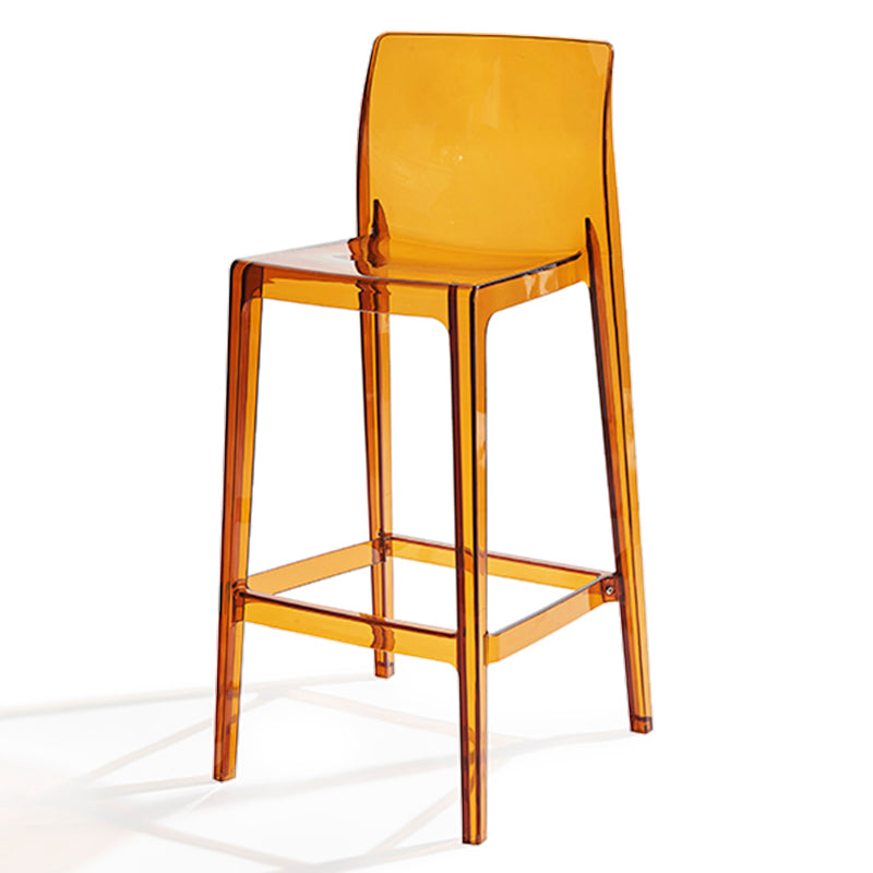 Contemporary Acrylic Low Back Armless Bar Stool with Footrest