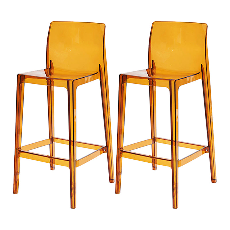 Contemporary Acrylic Low Back Armless Bar Stool with Footrest