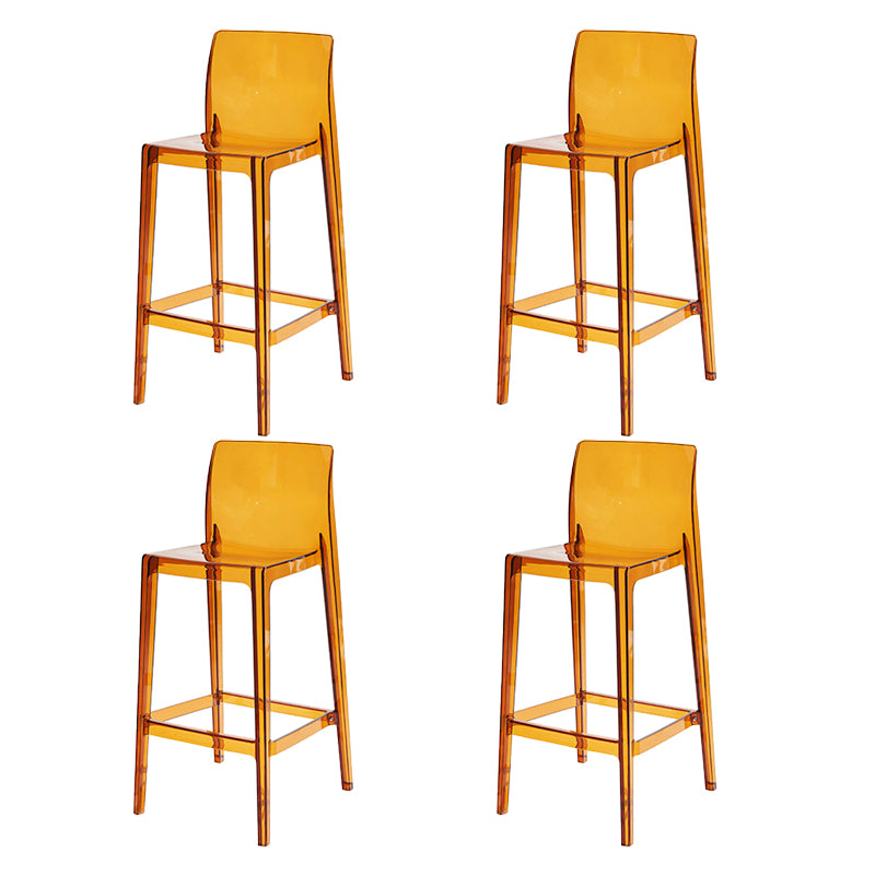 Contemporary Acrylic Low Back Armless Bar Stool with Footrest