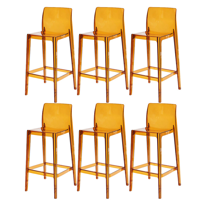 Contemporary Acrylic Low Back Armless Bar Stool with Footrest