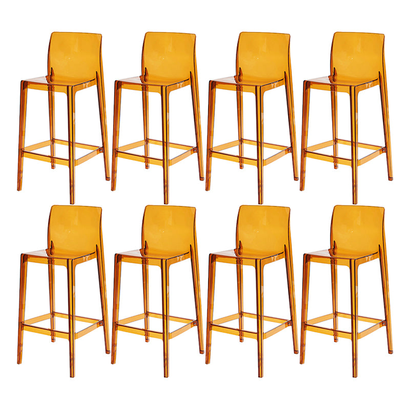 Contemporary Acrylic Low Back Armless Bar Stool with Footrest