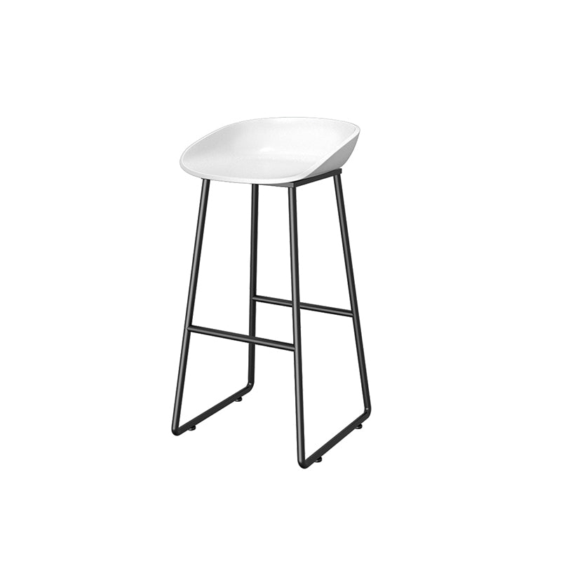 Modern Style Plastic Backless Counter High Stool with Metal Base