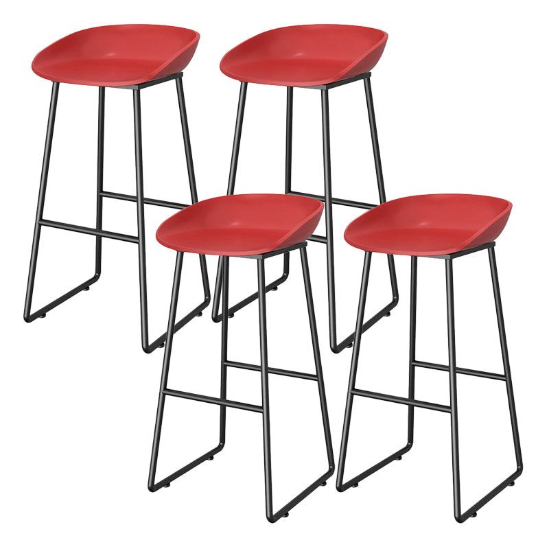 Modern Style Plastic Backless Counter High Stool with Metal Base