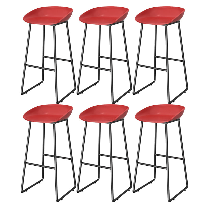 Modern Style Plastic Backless Counter High Stool with Metal Base