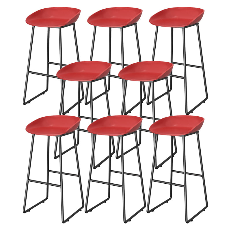 Modern Style Plastic Backless Counter High Stool with Metal Base