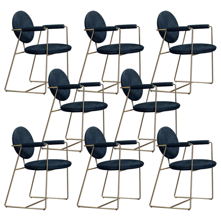 Blue and Gold Contemporary Faux Leather Dining Accent Chair for Home