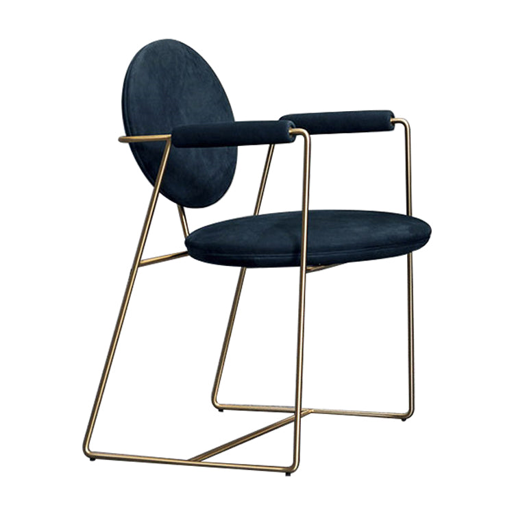 Blue and Gold Contemporary Faux Leather Dining Accent Chair for Home