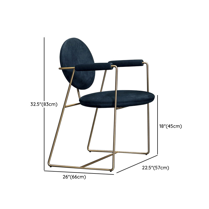 Blue and Gold Contemporary Faux Leather Dining Accent Chair for Home