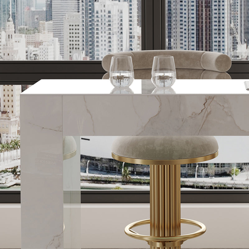 1/2/3 Pieces Glam Rectangle Sintered Stone Bar Table with High Stools