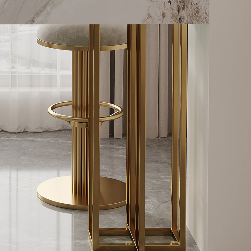 1/2/3 Pieces Glam Rectangle Sintered Stone Bar Table with High Stools