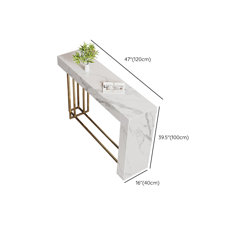 1/2/3 Pieces Glam Rectangle Sintered Stone Bar Table with High Stools