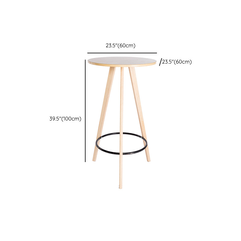1/3 Pieces Modern Style Solid Wood Round Pub Table with High Stools