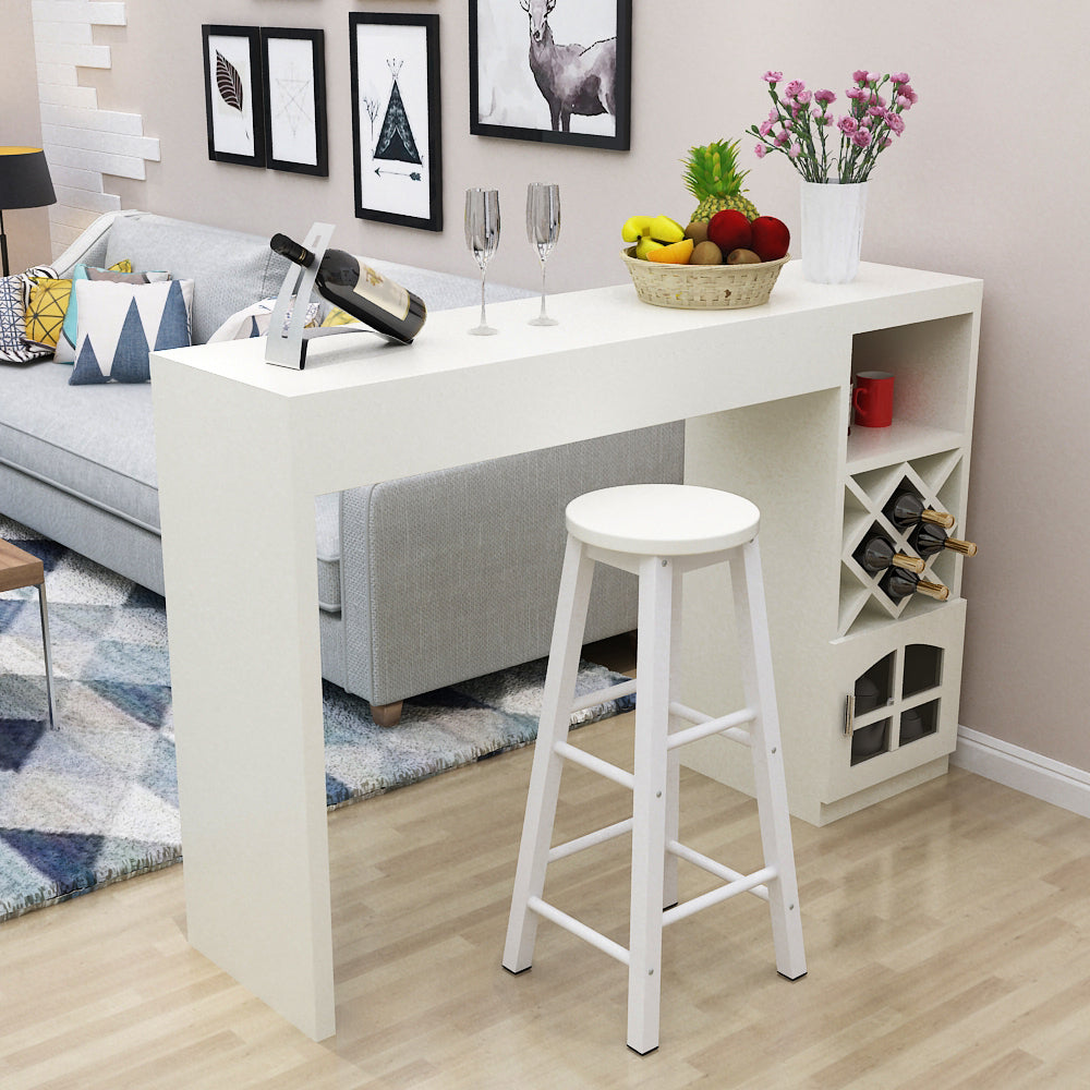 Contemporary Double Pedestal Rectangle Bar Table for Kitchen Dining Room