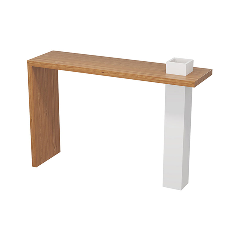 Contemporary Indoor Rectangle Bar Dining Table in Metal and Wood