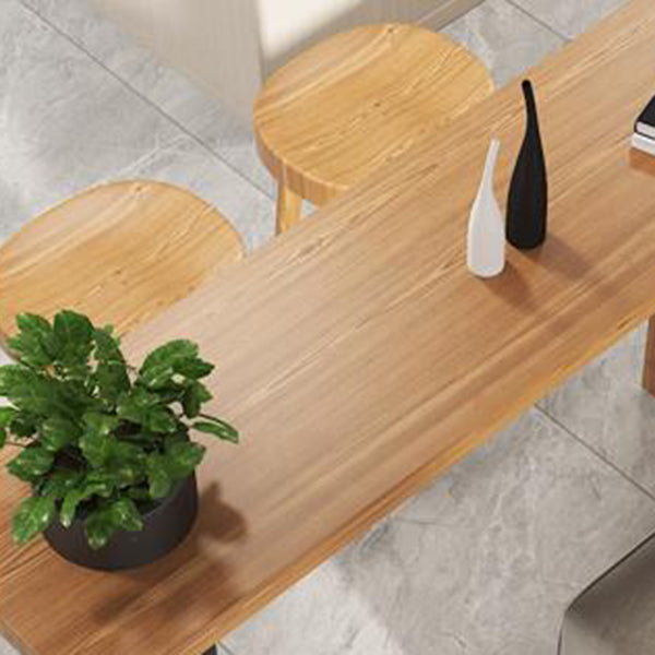 Contemporary Indoor Rectangle Bar Dining Table in Metal and Wood