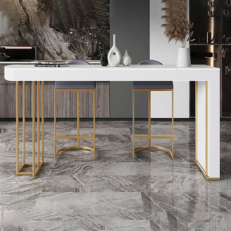 Contemporary Sintered Stone Dining Bar Table for Kitchen Dining Room