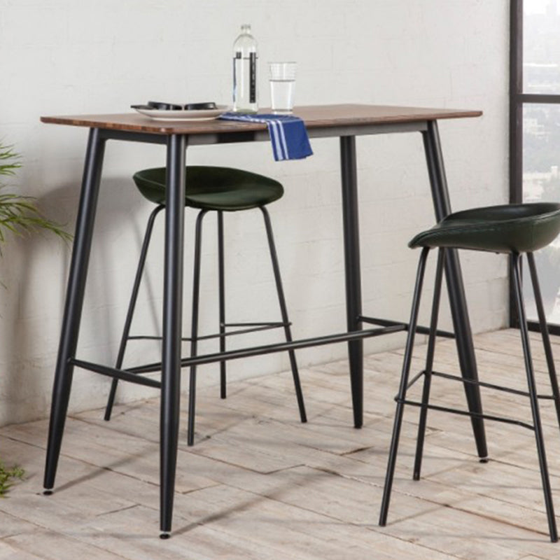 Indoor Modern Rectangle Trestle Bar Dining Table with Metal Legs