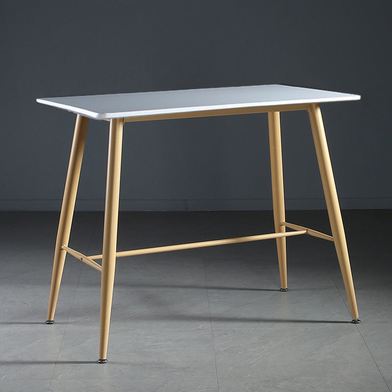 Indoor Modern Rectangle Trestle Bar Dining Table with Metal Legs