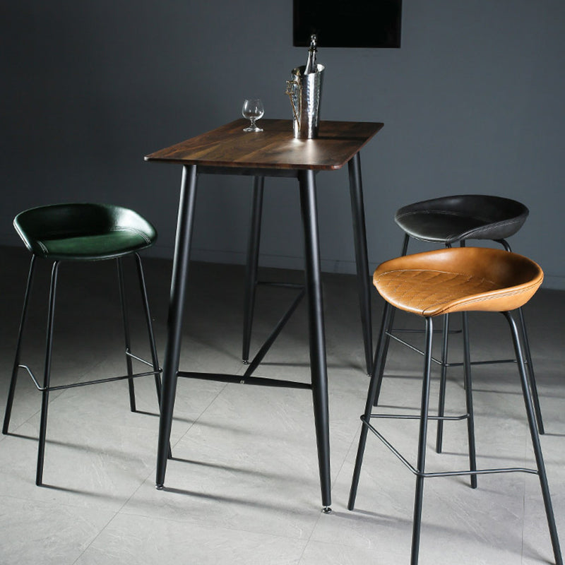 Indoor Modern Rectangle Trestle Bar Dining Table with Metal Legs