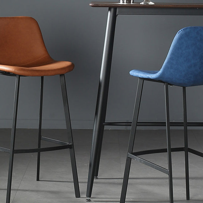 Indoor Modern Rectangle Trestle Bar Dining Table with Metal Legs