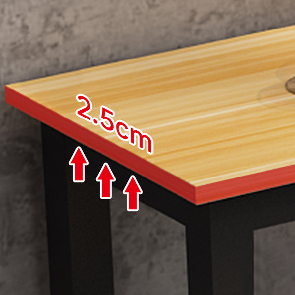 Indoor Modern Rectangle Trestle Bar Dining Table in Metal and Wood