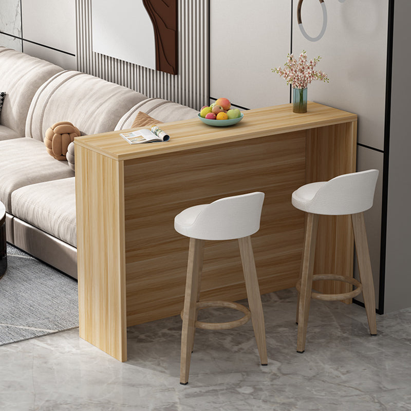 Modern Living Room Rectangle Wooden Top Pedestal Bar Dining Table