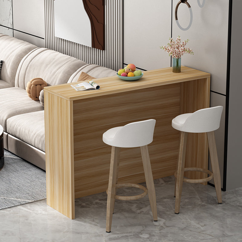 Modern Living Room Rectangle Wooden Top Pedestal Bar Dining Table