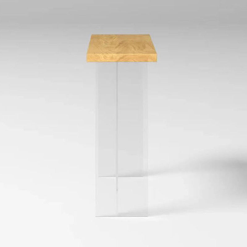 Contemporary Solid Wood Acrylic Base Bar Table for Kitchen Dining Room