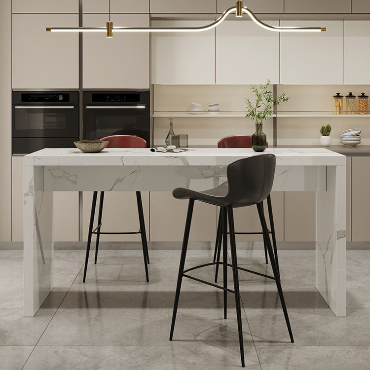 Contemporary Living Room Rectangle Double pedestal Bar Dining Table